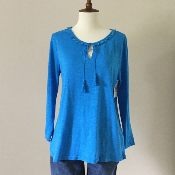 Two by Vince Camuto Bright Blue Long Sleeve top Size S - Picture 1 of 4